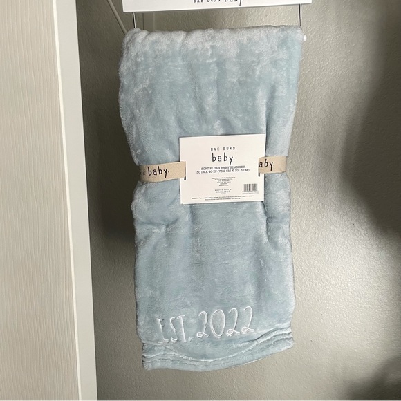 Other - Rae Dunn baby blanket EST. 2022 light blue color